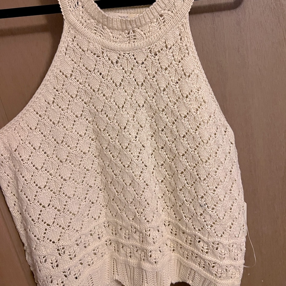 Crop sweater tank
